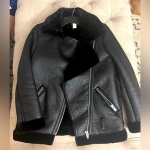 Faux leather biker jacket H&M